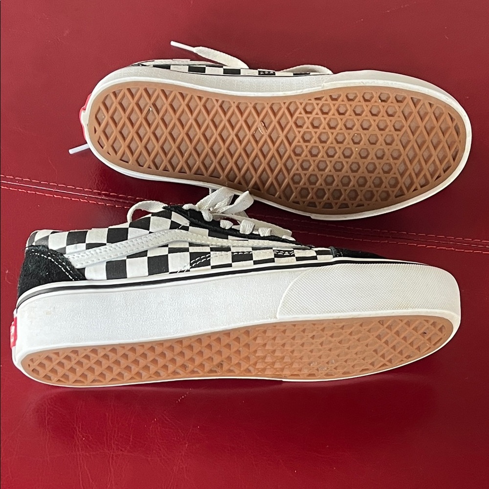 Vans old skool Checkered Platform Black White Sneakers Women Size 7.5 - Picture 9 of 10